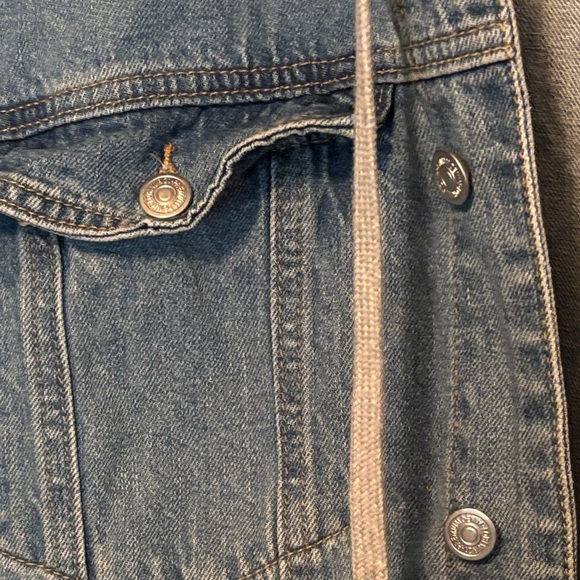 Forever 21 Men's Denim and Gray Hooded Jacket XXL VG - Picture 3 of 4